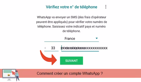 Les étapes d'inscription sur WhatsApp