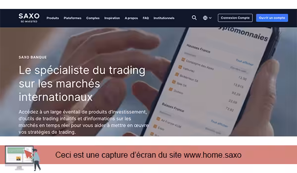 Site internet saxo banque
