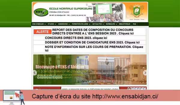Guide d'inscription en ligne sur www.ens.ci